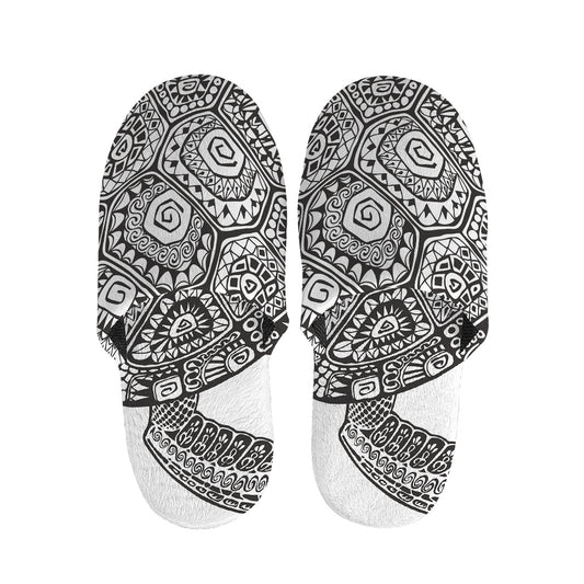 Zentangle Sea Turtle Print Slippers