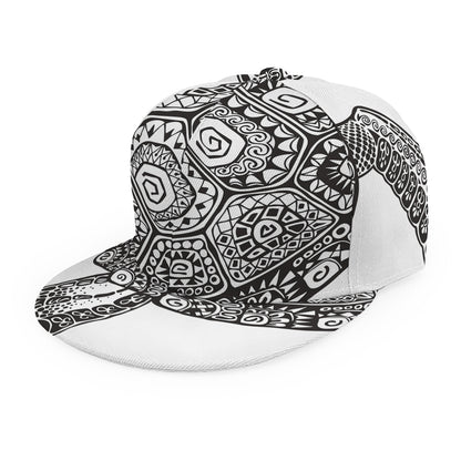 Zentangle Sea Turtle Print Snapback Cap