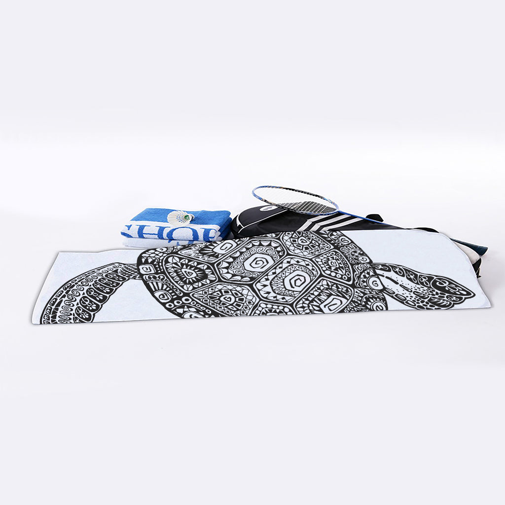 Zentangle Sea Turtle Print Sports Towel