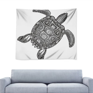 Zentangle Sea Turtle Print Tapestry