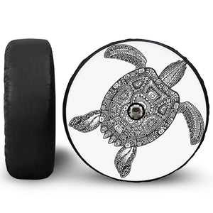 Zentangle Sea Turtle Print Tire Cover With Camera Hole