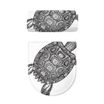 Zentangle Sea Turtle Print Toilet Lid And Tank Cover Set