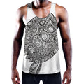 Zentangle Sea Turtle Print Men's Workout Tank Top