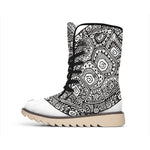 Zentangle Sea Turtle Print Winter Boots