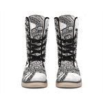 Zentangle Sea Turtle Print Winter Boots
