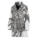 Zentangle Sea Turtle Print Women's Bathrobe