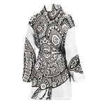 Zentangle Sea Turtle Print Women's Bathrobe