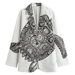 Zentangle Sea Turtle Print Women's Cotton Blazer
