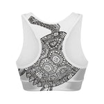 Zentangle Sea Turtle Print Women's Sports Bra