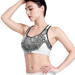 Zentangle Sea Turtle Print Women's Sports Bra