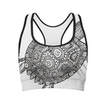 Zentangle Sea Turtle Print Women's Sports Bra