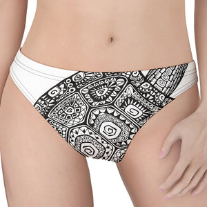 Zentangle Sea Turtle Print Women's Thong