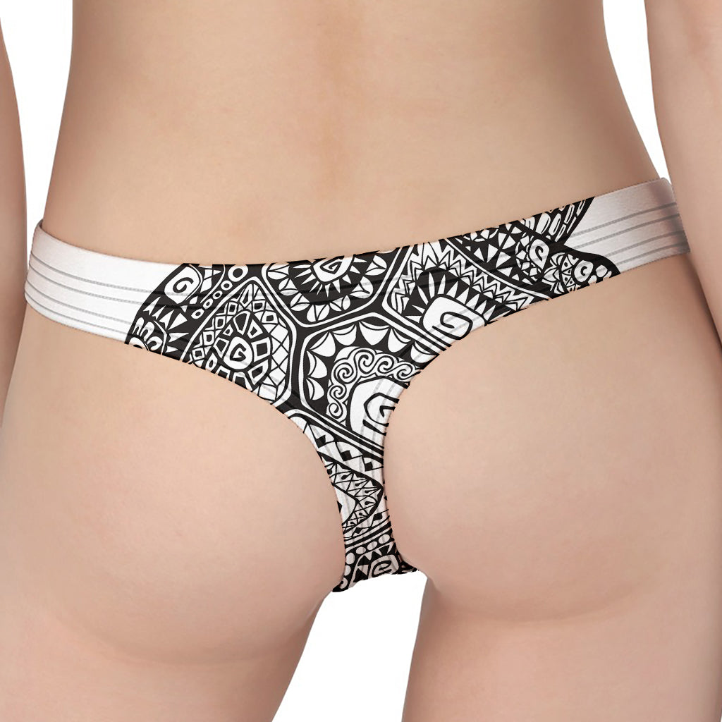 Zentangle Sea Turtle Print Women's Thong