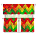 Zig Zag Reggae Pattern Print 3 Piece Kitchen Curtains