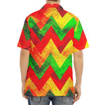 Zig Zag Reggae Pattern Print Aloha Shirt