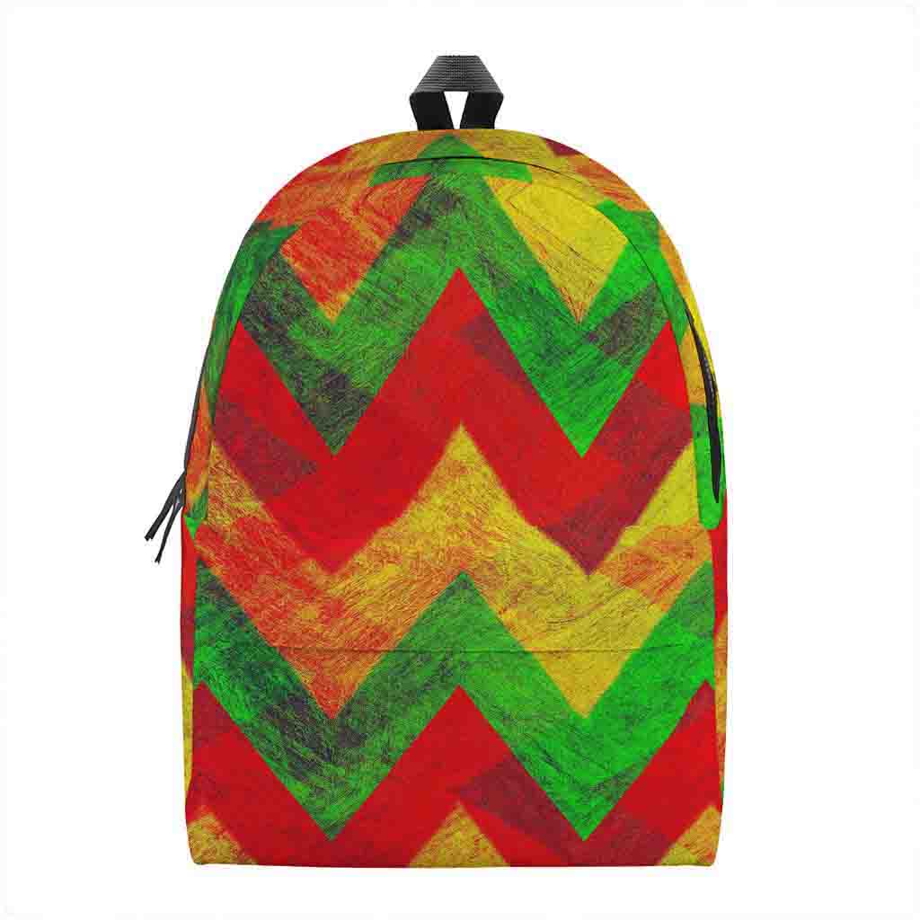 Zig Zag Reggae Pattern Print Backpack