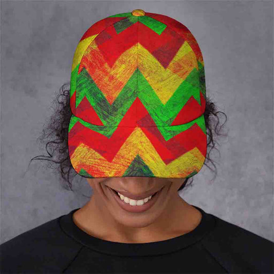 Zig Zag Reggae Pattern Print Baseball Cap