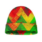 Zig Zag Reggae Pattern Print Beanie