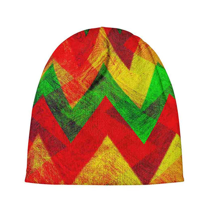 Zig Zag Reggae Pattern Print Beanie
