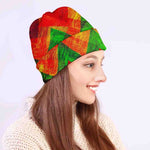 Zig Zag Reggae Pattern Print Beanie