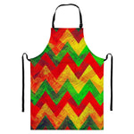 Zig Zag Reggae Pattern Print Bib Apron With Pocket