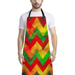 Zig Zag Reggae Pattern Print Bib Apron With Pocket