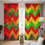 Zig Zag Reggae Pattern Print Blackout Pencil Pleat Curtains