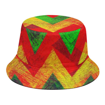 Zig Zag Reggae Pattern Print Bucket Hat