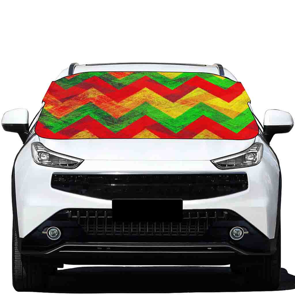 Zig Zag Reggae Pattern Print Car Windshield Snow Cover