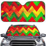 Zig Zag Reggae Pattern Print Car Windshield Sun Shade