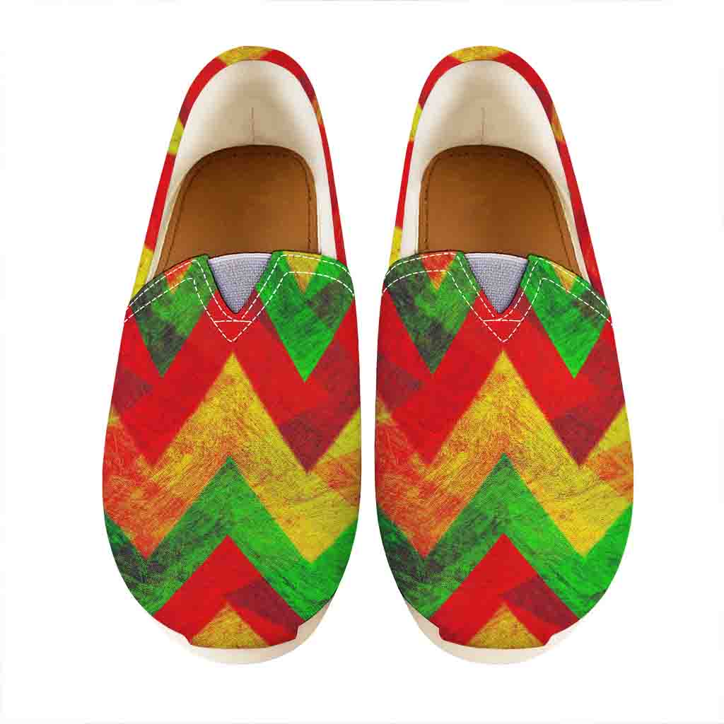 Zig Zag Reggae Pattern Print Casual Shoes