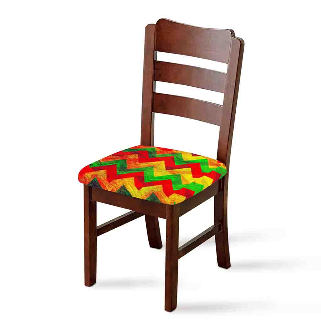Zig Zag Reggae Pattern Print Chair Cushion Cover