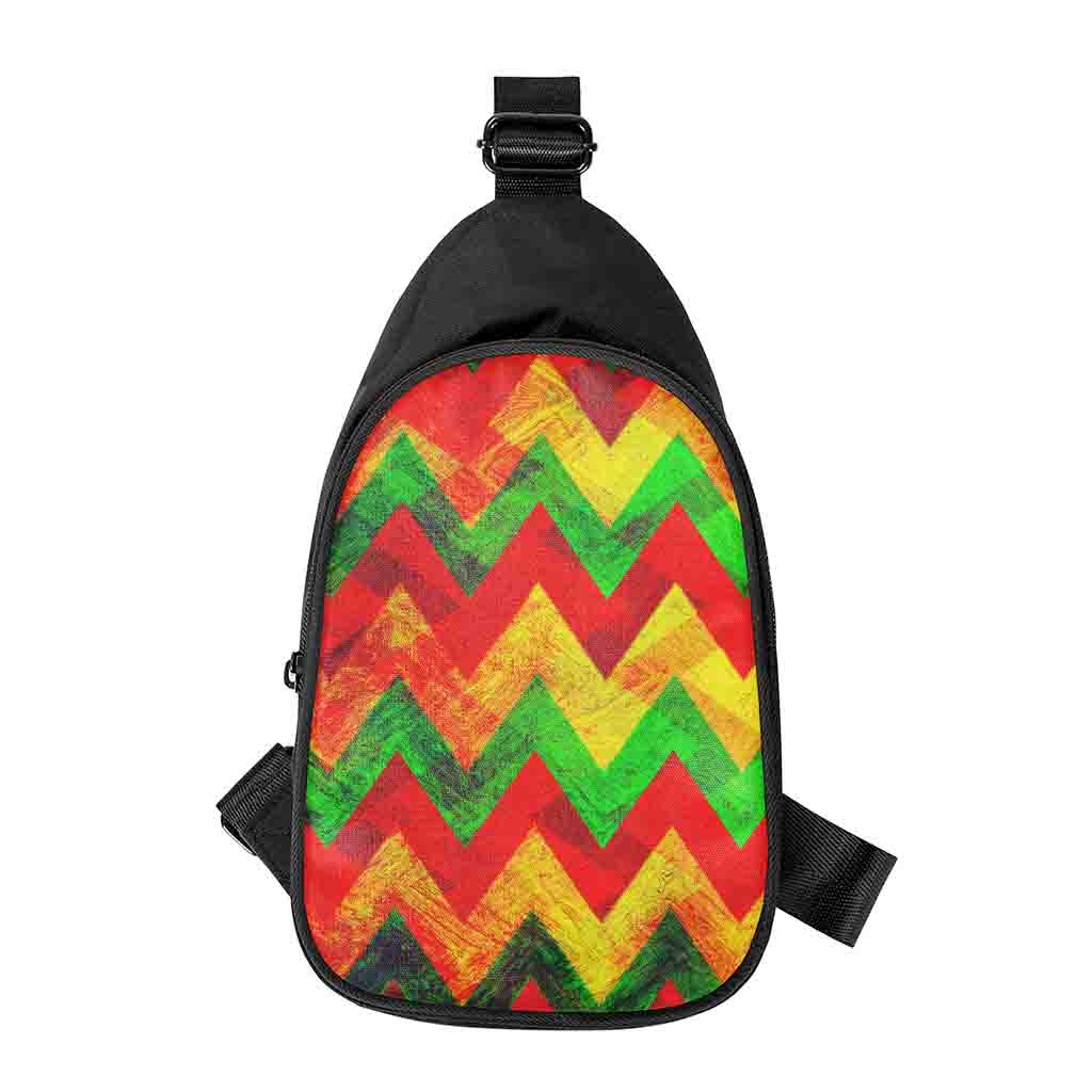 Zig Zag Reggae Pattern Print Chest Bag