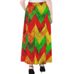 Zig Zag Reggae Pattern Print Chiffon Maxi Skirt