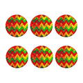 Zig Zag Reggae Pattern Print Coaster Set