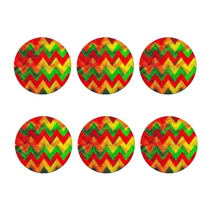 Zig Zag Reggae Pattern Print Coaster Set