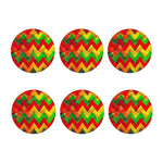 Zig Zag Reggae Pattern Print Coaster Set