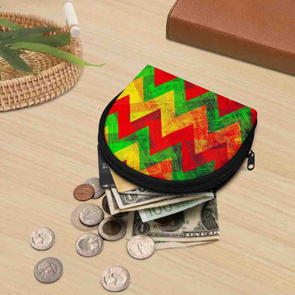 Zig Zag Reggae Pattern Print Coin Purse