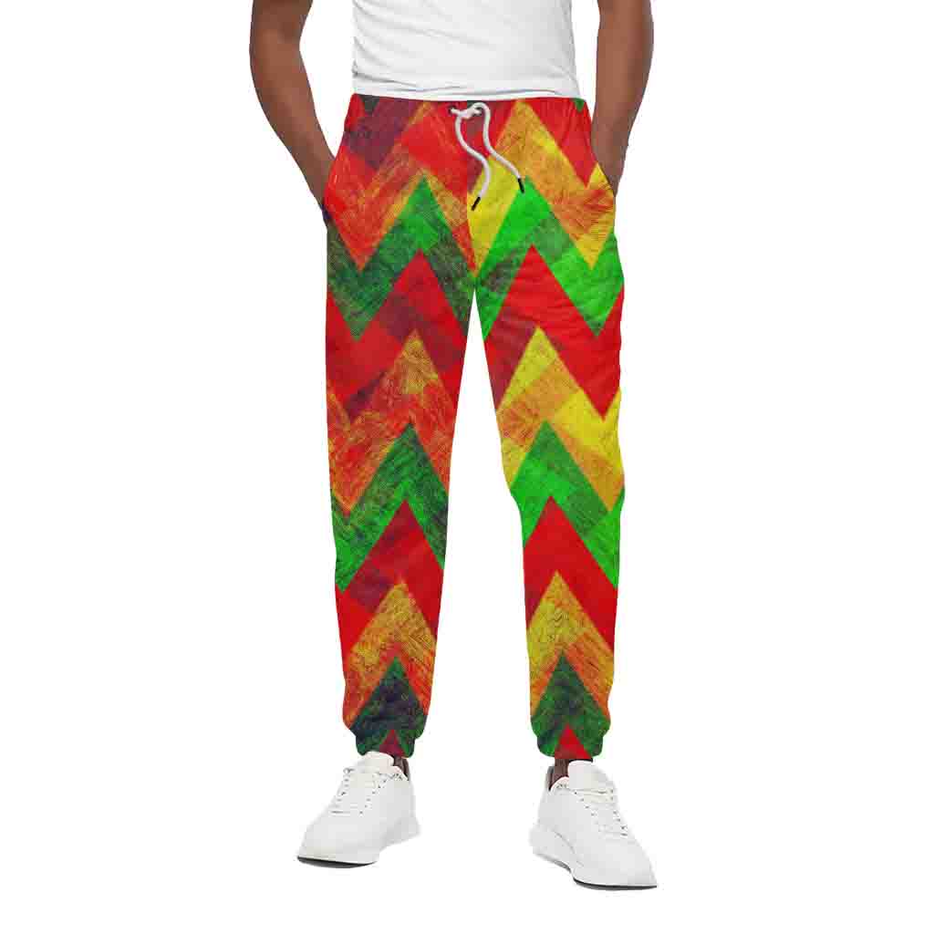 Zig Zag Reggae Pattern Print Cotton Pants