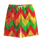 Zig Zag Reggae Pattern Print Cotton Shorts