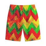 Zig Zag Reggae Pattern Print Cotton Shorts