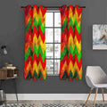 Zig Zag Reggae Pattern Print Grommet Curtain Panels