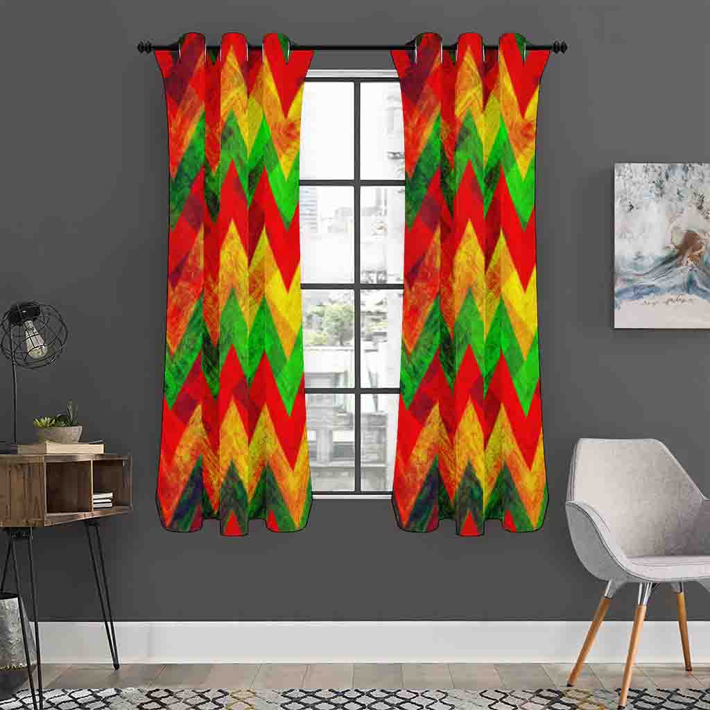 Zig Zag Reggae Pattern Print Curtain