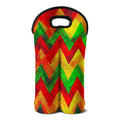 Zig Zag Reggae Pattern Print Double Neoprene Wine Tote