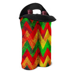 Zig Zag Reggae Pattern Print Double Neoprene Wine Tote