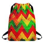 Zig Zag Reggae Pattern Print Drawstring Backpack