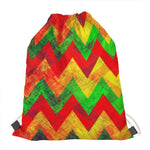 Zig Zag Reggae Pattern Print Drawstring Bag