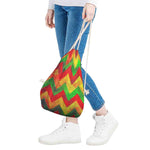 Zig Zag Reggae Pattern Print Drawstring Bag