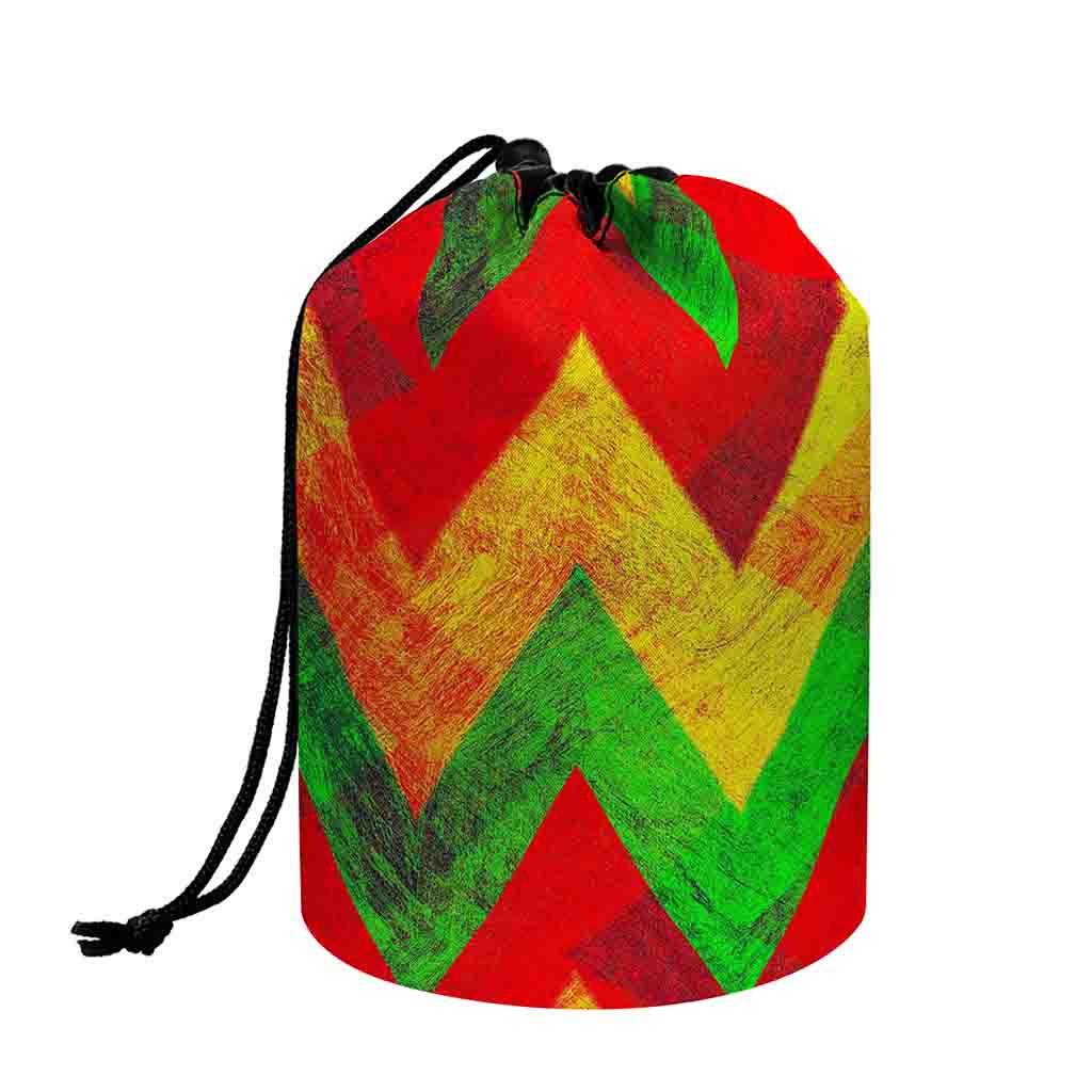 Zig Zag Reggae Pattern Print Drawstring Makeup Bag