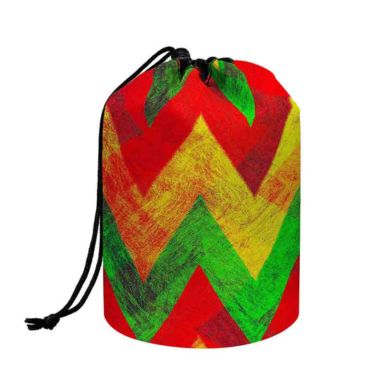 Zig Zag Reggae Pattern Print Drawstring Makeup Bag